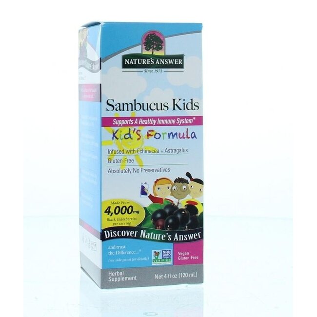 Extracto de bayas de saúco para niños Sambucus de Nature's Answer, 120 ml
