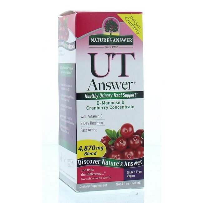 Nature's Answer UT Answer D-Manosa y Arándano Rojo tratamiento de 3 días 120 ml