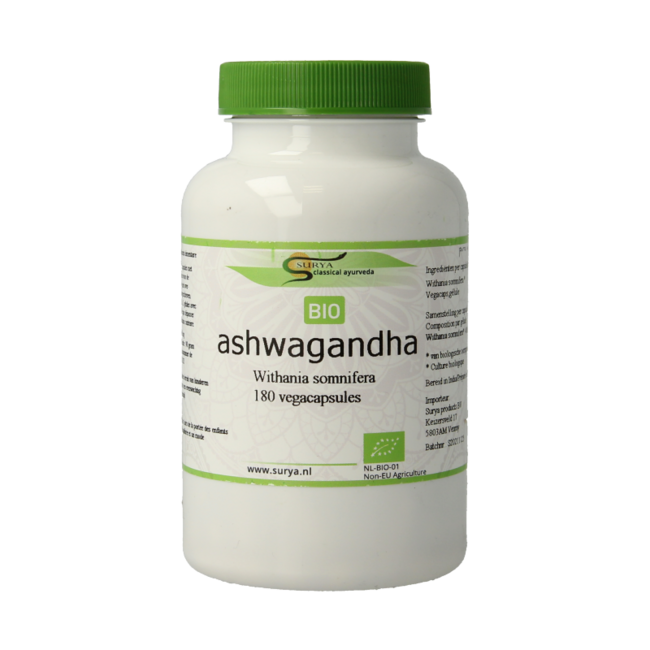 Surya Ashwagandha Organic 180 Vegetarian Capsules