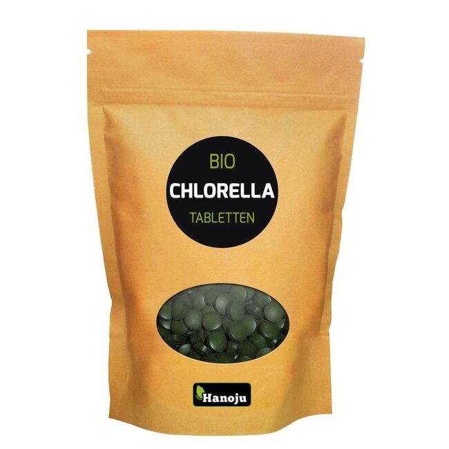 Hanoju Bio chlorella tabletten papier zak 1250 Tabletten