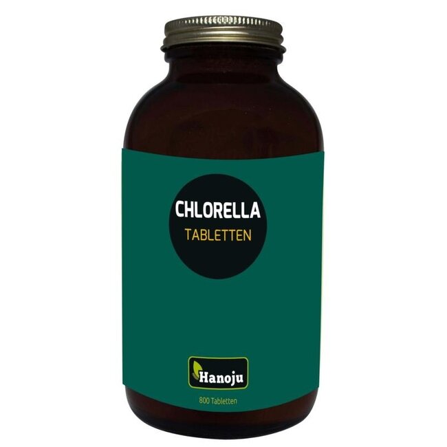 Hanoju Organic Chlorella Tablets Glass Bottle 800 Tablets