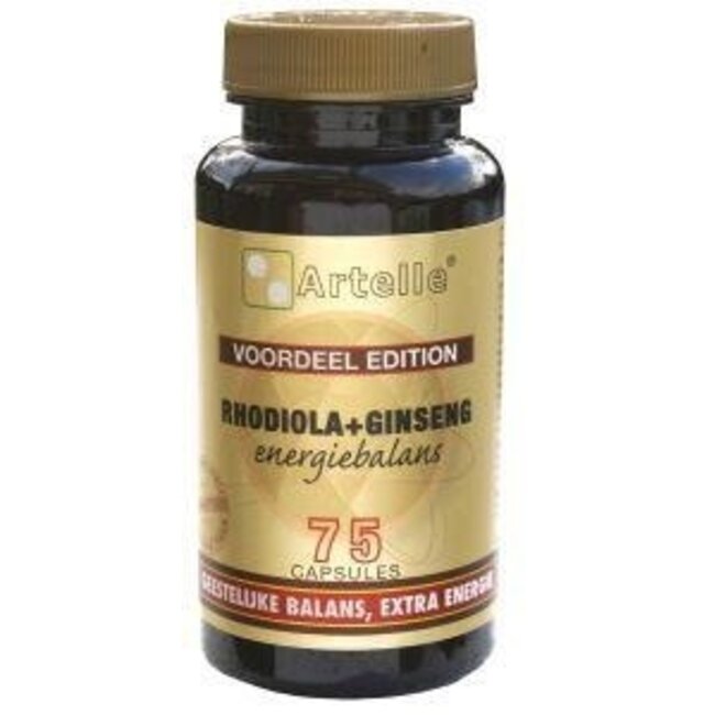 Artelle Rhodiola ginseng équilibre énergétique 75 gélules végétariennes