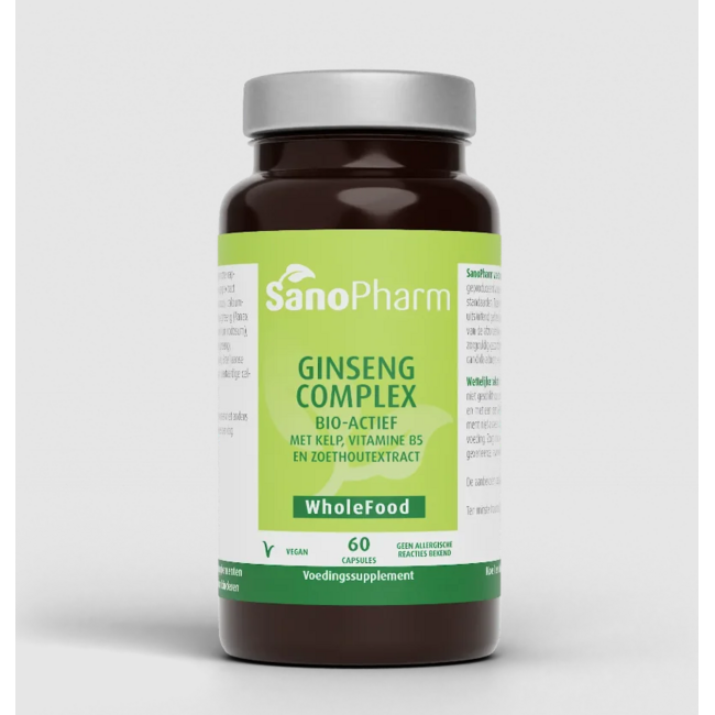 SanoPharm Ginseng complex anteriormente Adrenal plus wholefood 60 cápsulas