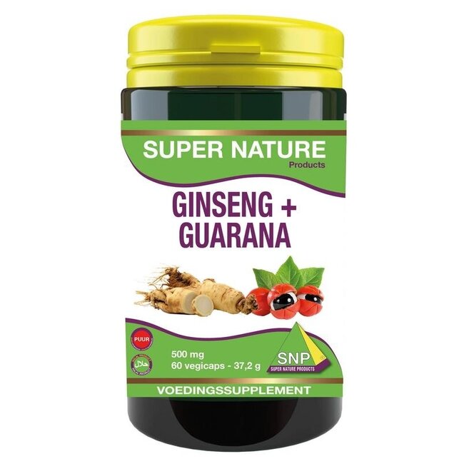 SNP Ginseng guarana 500mg pure 60 Vegetarian capsules