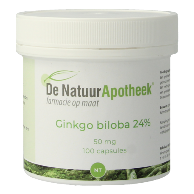 Natuurapotheek Ginkgo Biloba 24% 50mg 100 Capsules
