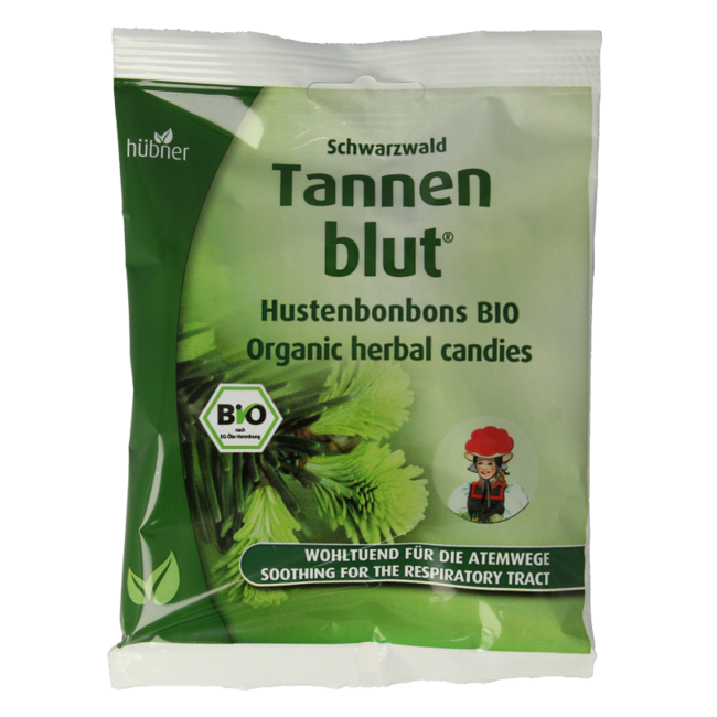 Caramelle per la tosse biologiche Hubner Tannenblut 75 Grammi