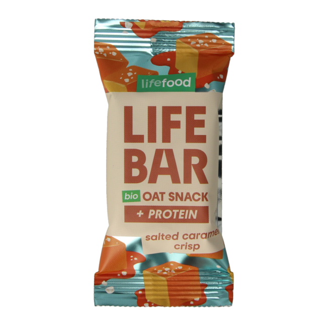 Lifefood Lifebar Owsiana Przekąska Proteinowa Słony Karmel Chrupki Bio 40 Gram