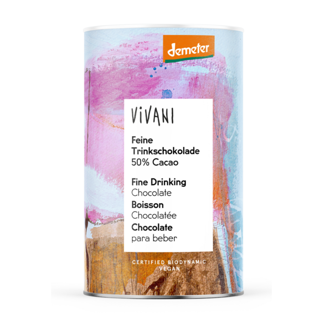 Bebida de chocolate caliente Vivani Demeter 50% cacao ecológico 300 Gramos