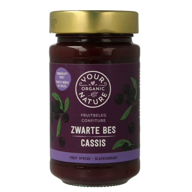 Your Organic Nature Fruit beleg zwarte bes bio 250 Gram