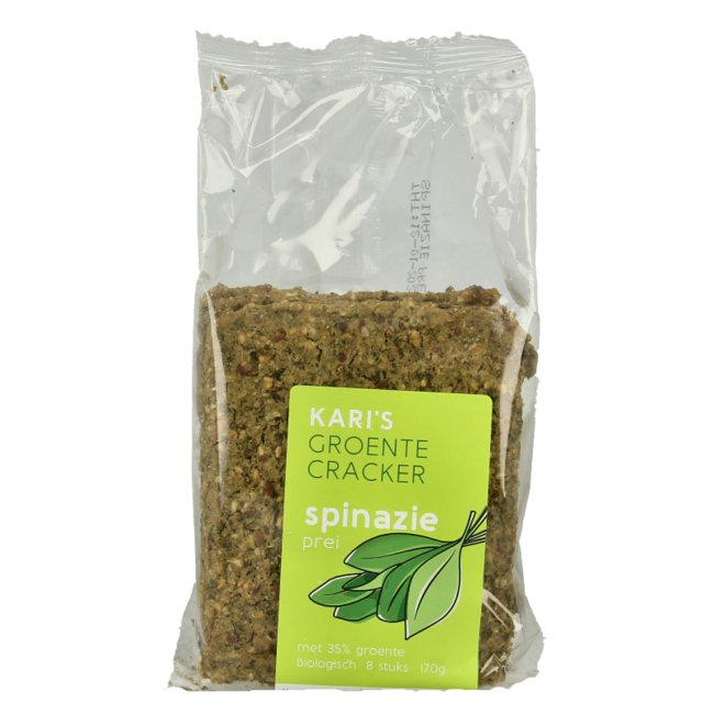 Cracker di verdure spinaci e porri bio 170 Grammi