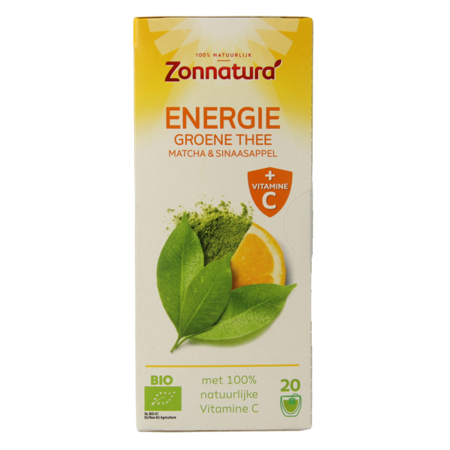 Té verde Zonnatura Energía con vitamina C bio 20 Bolsitas