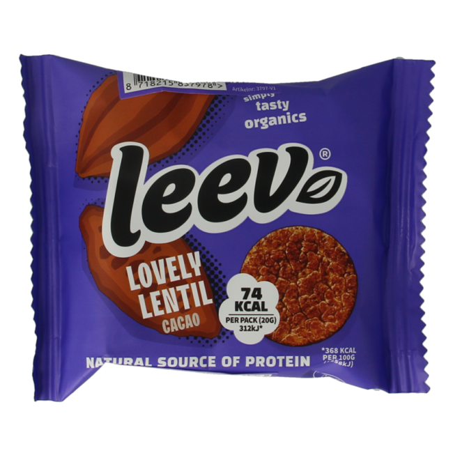 Leev Lovely Linsenkuchen Kakao Bio 60 Gramm