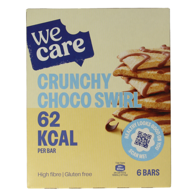 WeCare Lower kcal/carb Riegel Crunchy Choco Swirl 78 Gramm