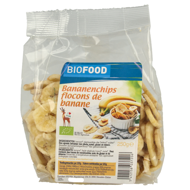 Chips di Banana Bio Biofood 250 Grammi