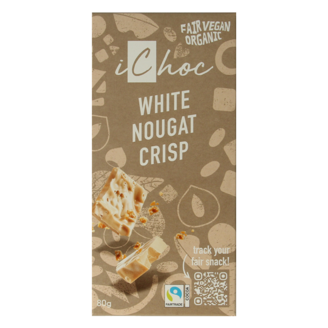 White nougat crisp vegan bio 80 Gram
