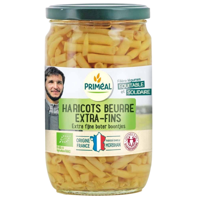 Primeal Haricots beurre extra fins de France bio 660 Grammes