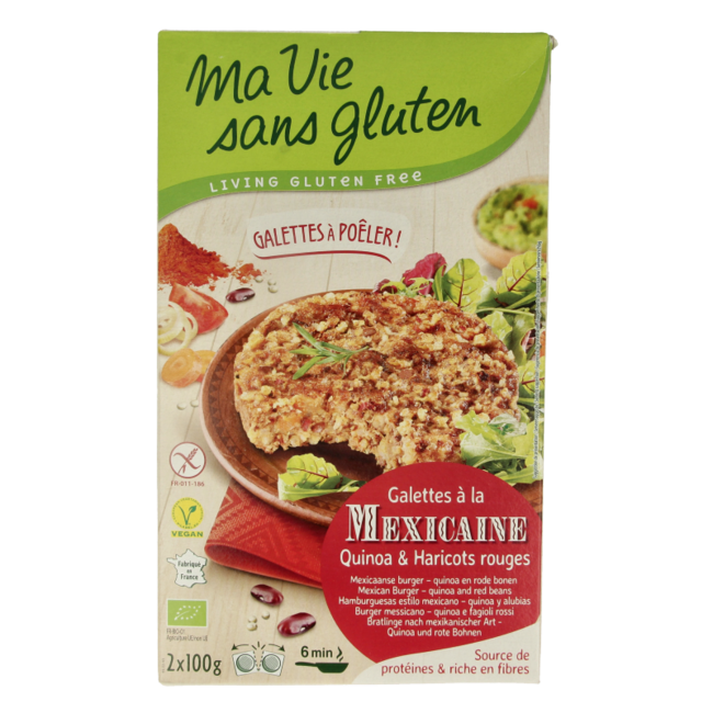 Burger di Quinoa Messicani 2 x 100g Biologici Senza Glutine (2 Pezzi)