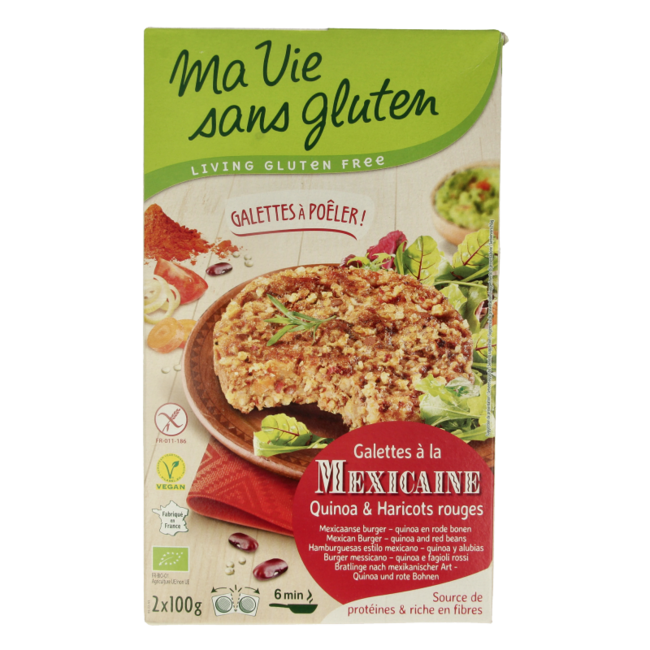 Meksykańskie burgery z komosy ryżowej 2 x 100g bezglutenowe bio 2 sztuki