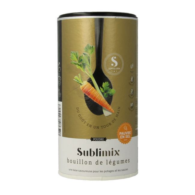 Brodo Vegetale Sublimix a Basso Contenuto di Sale Senza Glutine 260 Grammi