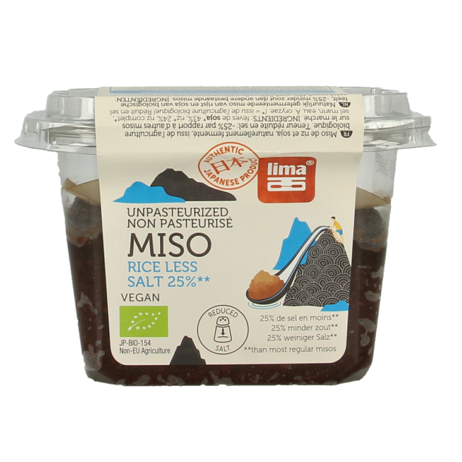 Miso de riz complet non pasteurisé bio -25% de sel 300 g