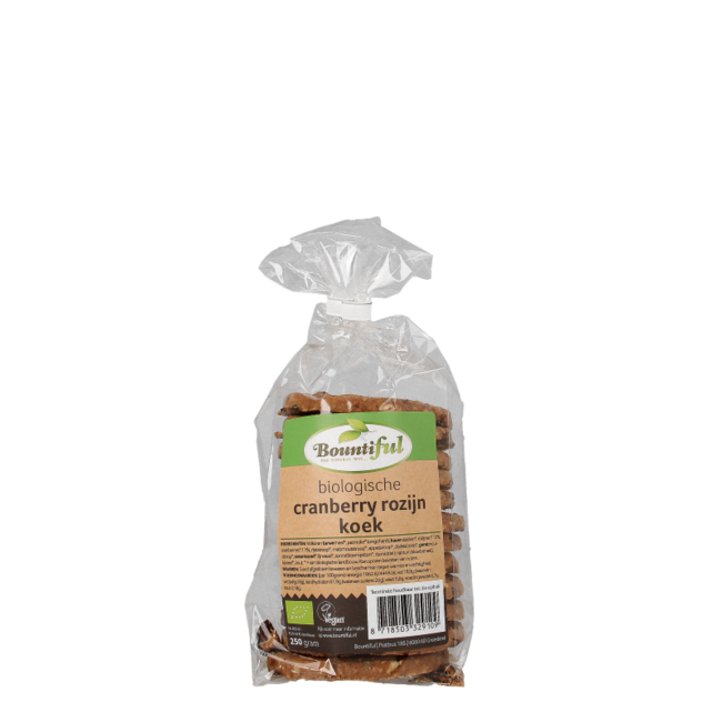 Organic cranberry and raisin biscuit 250g