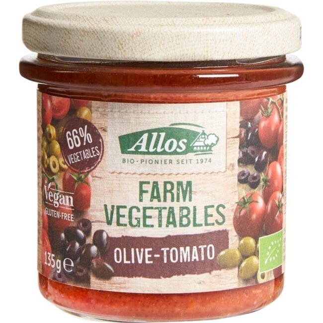 Allos Farm vegetables tomaat & olijf bio 135 Gram