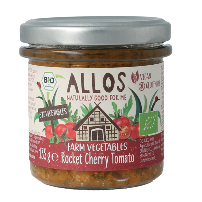 Allos Farm crema spalmabile vegetale rucola e pomodorini bio 135 Grammi