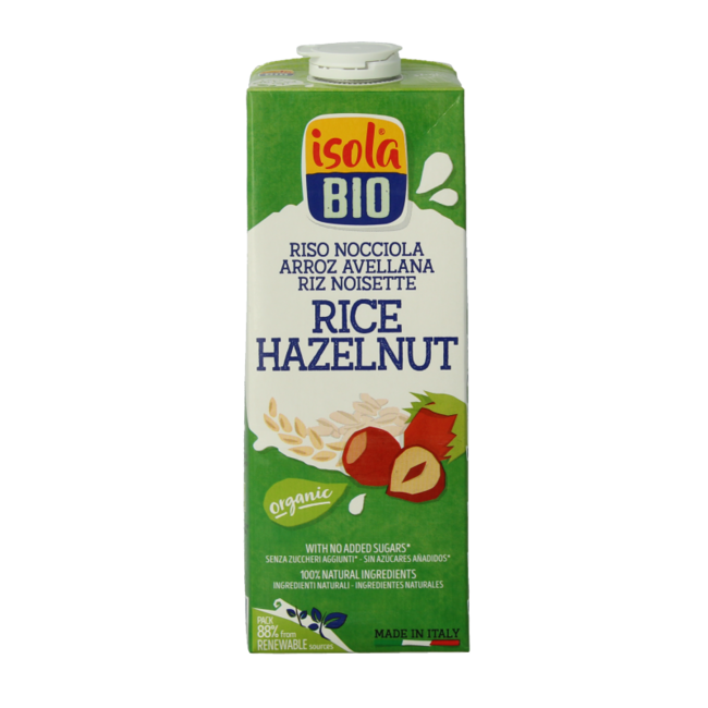 Isola Bio Organic Rice Drink Hazelnut 1 Litre