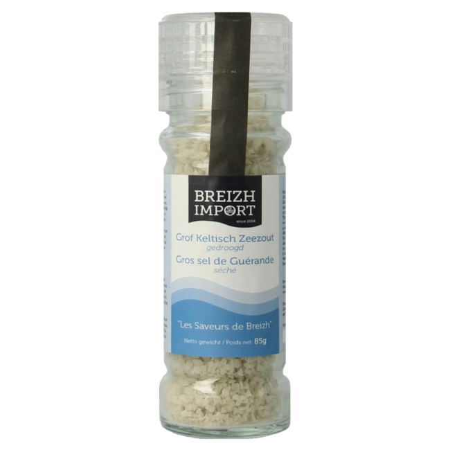 Gruboziarnista celtycka sól morska suszona w młynku 85 Gramów
