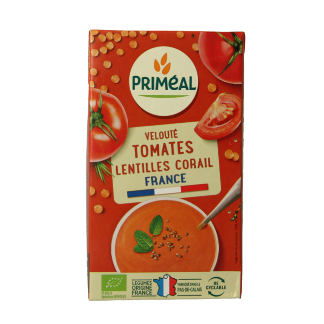 Primeal Veloute Cremige Tomaten-Linsen-Suppe Bio 1 Liter