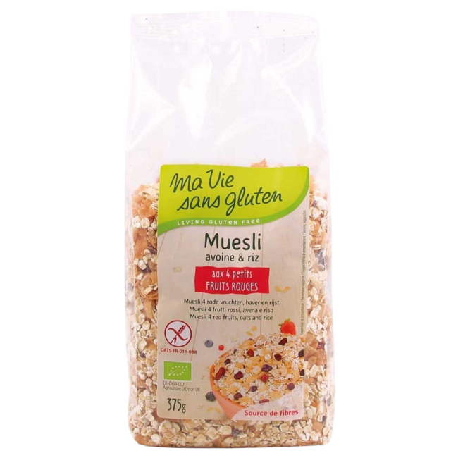 Ma Vie Sans Organic Gluten-Free Oat & Rice Muesli with 4 Red Fruits 375g