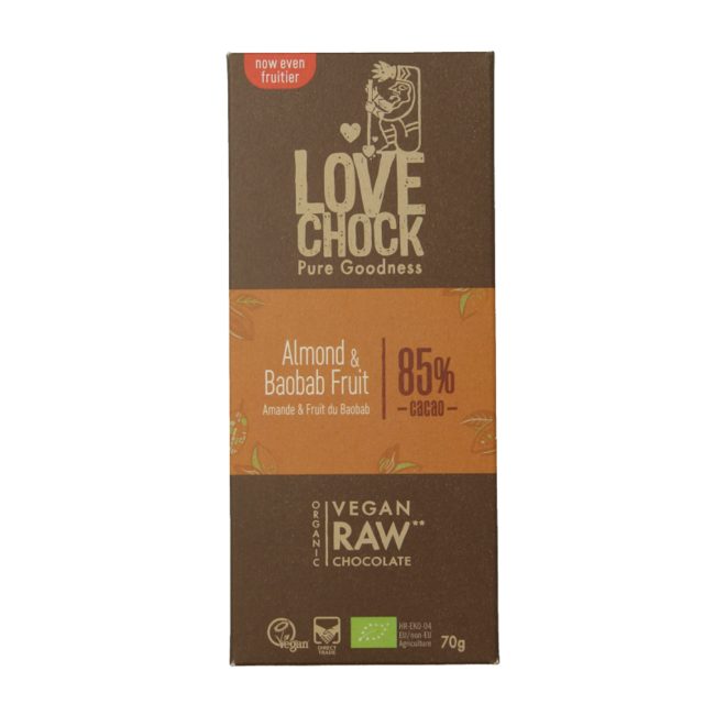 Lovechock Organic Almond & Baobab 70g