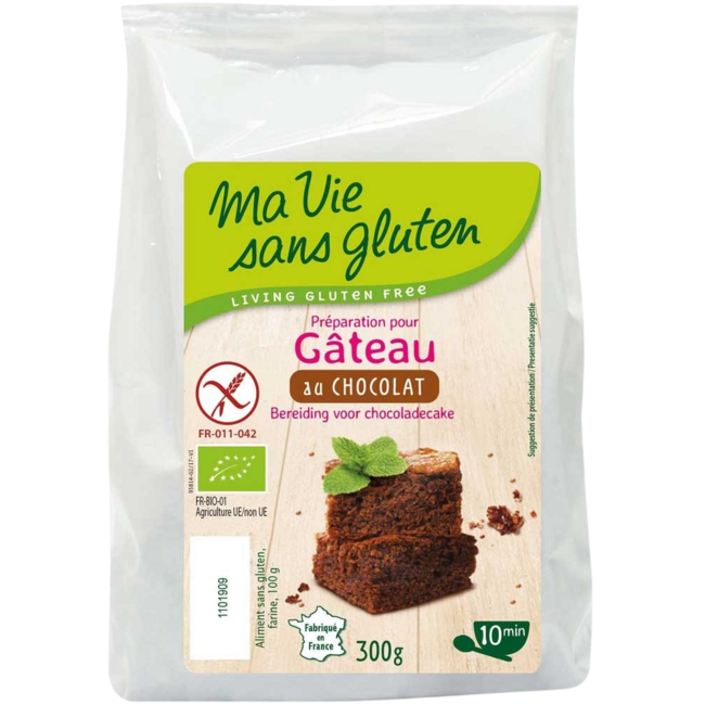 Mix para Bizcocho de Chocolate Sin Gluten Bio 300 Gramos