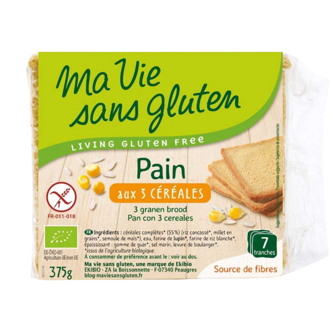 Ma Vie Sans 3 Grain Gluten-Free Organic Bread 375g