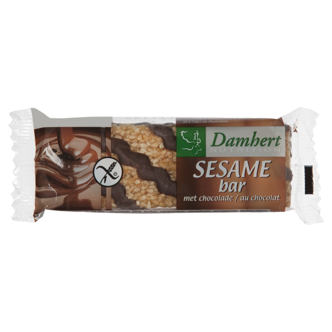Baton sezamowy Damhert w czekoladzie, bezglutenowy, 45 gramów