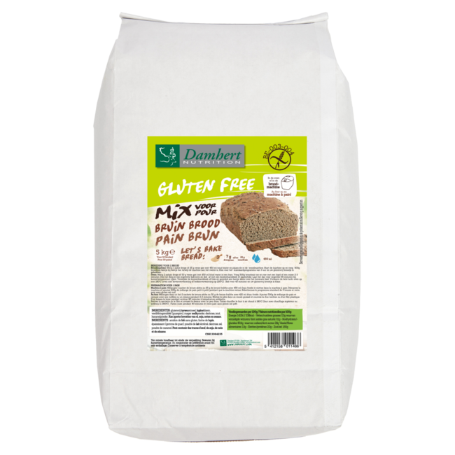 Mezcla para pan integral sin gluten Damhert 5 kg