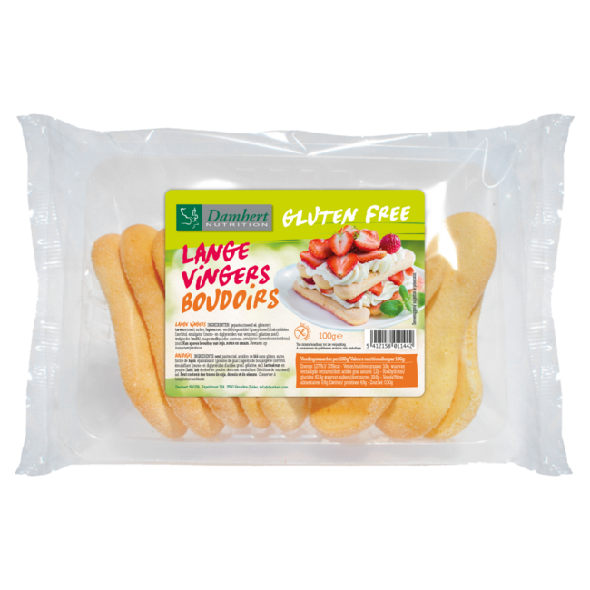 Damhert Lange vingers koekje glutenvrij 100 Gram