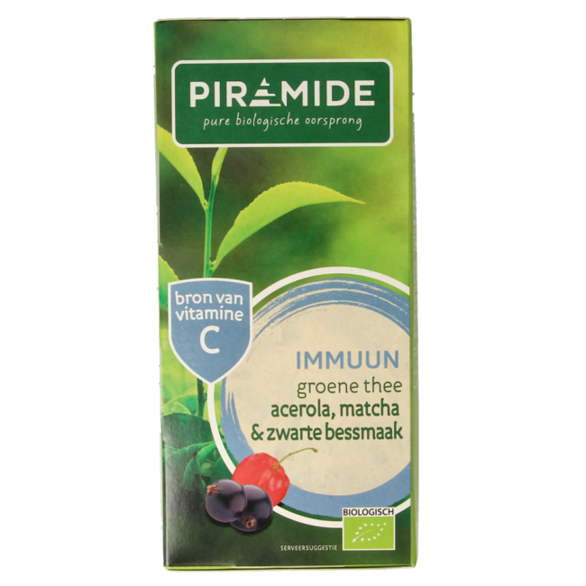 Piramide Immuun té verde acerola matcha y grosella negra bio 20 bolsitas