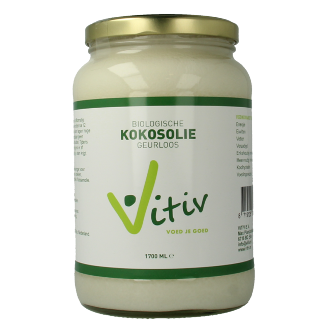 Aceite de coco bio desodorizado Vitiv 1700 ml