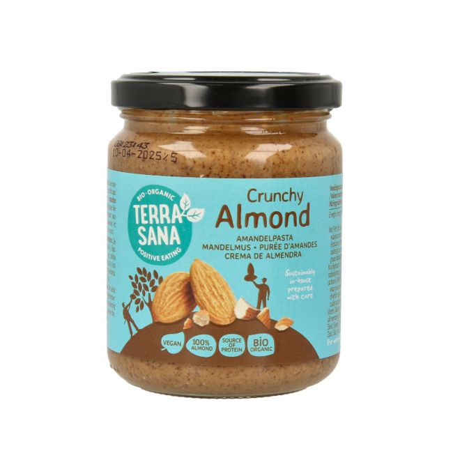 Amandelpasta bruin crunchy bio 250 Gram