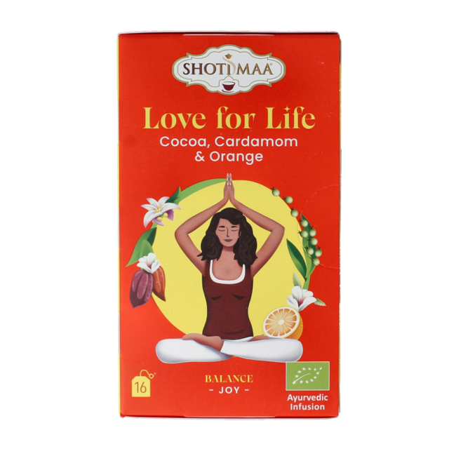 Amore per la vita cacao, cardamomo e arancia bio 16 Bustine