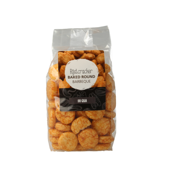 MijnNatuurwinkel Round BBQ Rice Crackers 100g