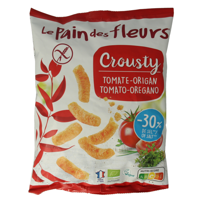 Chips soffiati pomodoro basilico senza glutine bio vegani 75 Grammi