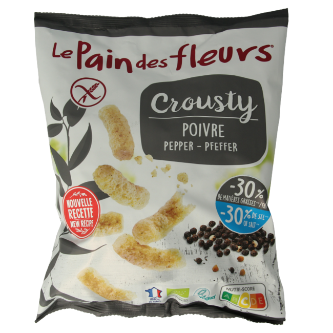 Pain Des Fleurs Crousty chips de pimienta sin gluten bio 75 g