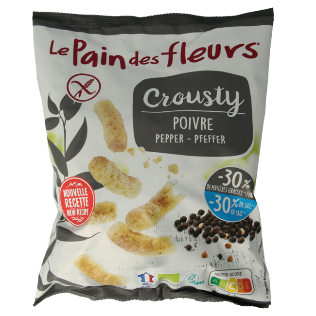 Pain Des Fleurs Crousty chips pepe senza glutine bio 75 Grammi