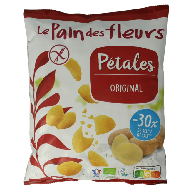 Pain des Fleurs Chips nature -30% de sel bio sans gluten vegan 75 g