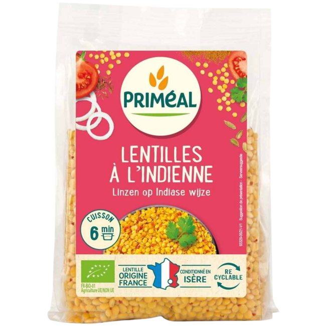 Primeal Lentilles à l'indienne bio 300 g