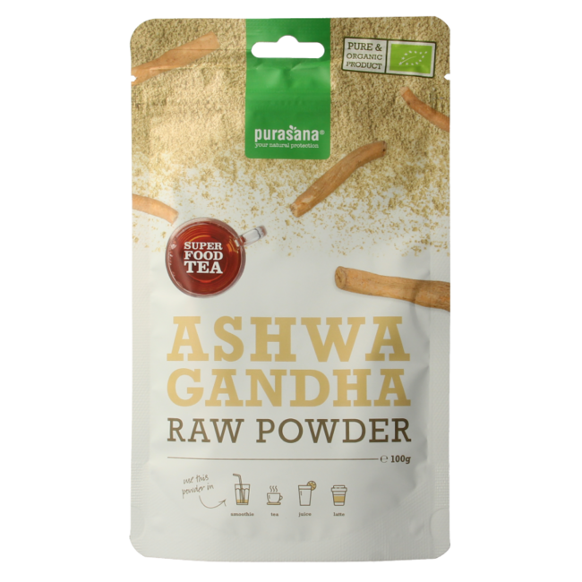 Purasana Ashwagandha powder vegan organic 100g