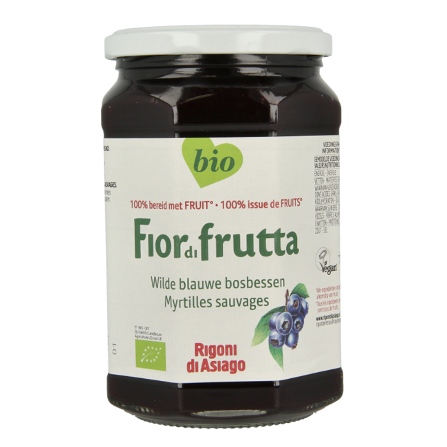 Confiture de myrtilles sauvages bio 630 g