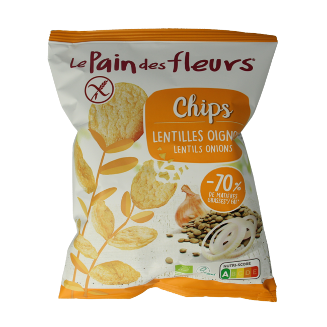 Pain Des Fleurs Chips z soczewicy i cebuli bio 50 Gramów